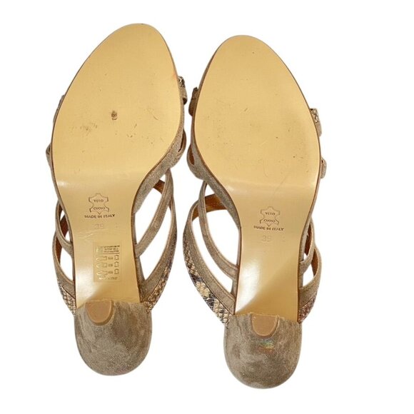 SALAMBO Shoes Mules Heel Sandals Suede w/ Snake Women's Size Eu 39 US 8.5 - Picture 5 of 10